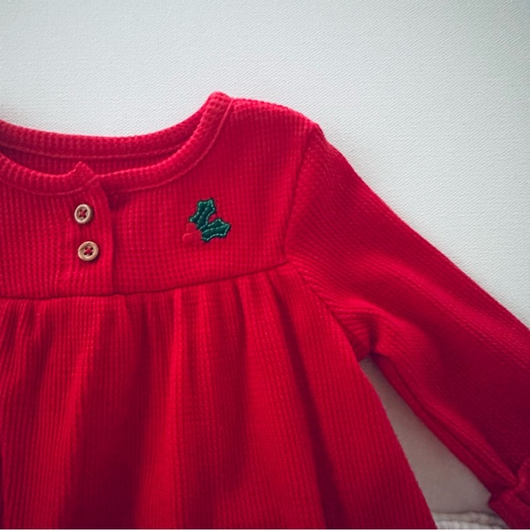 Carter’s 6 Months Baby Girl Red Dress & Tights Set Outfit Holiday Christmas NWT - Picture 4 of 5